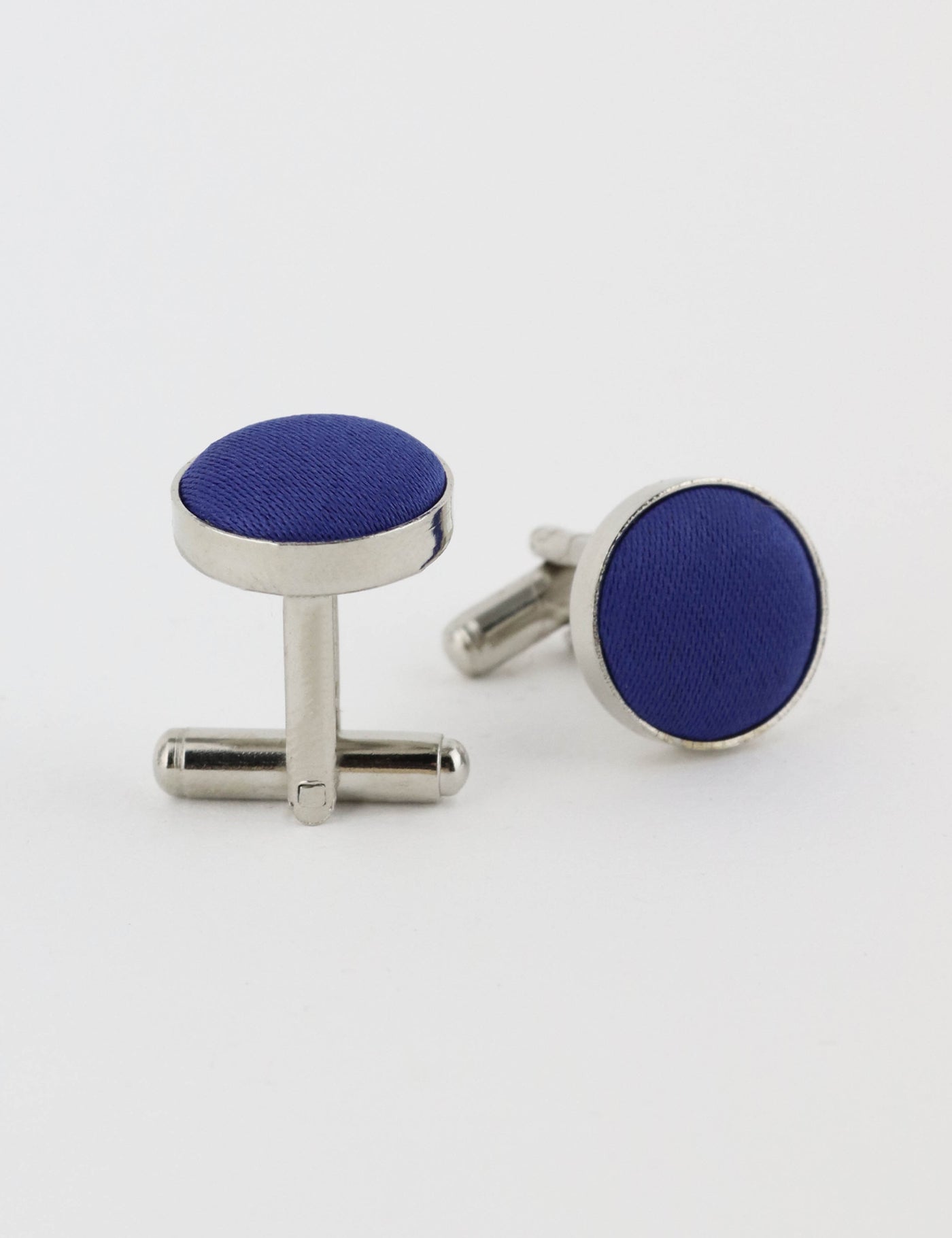 Woven Fabric Faced Cufflinks - Brown