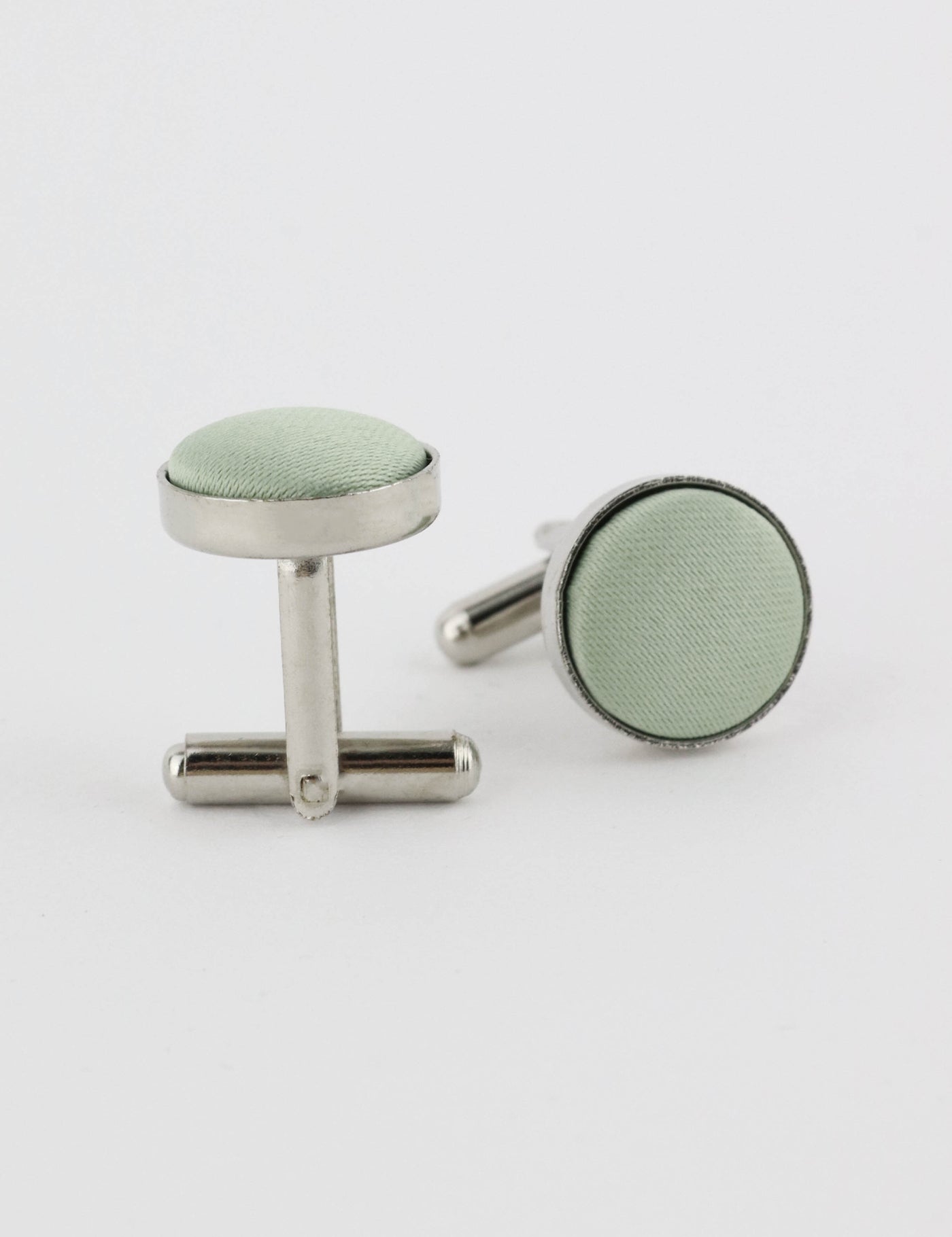 Woven Fabric Faced Cufflinks - Brown