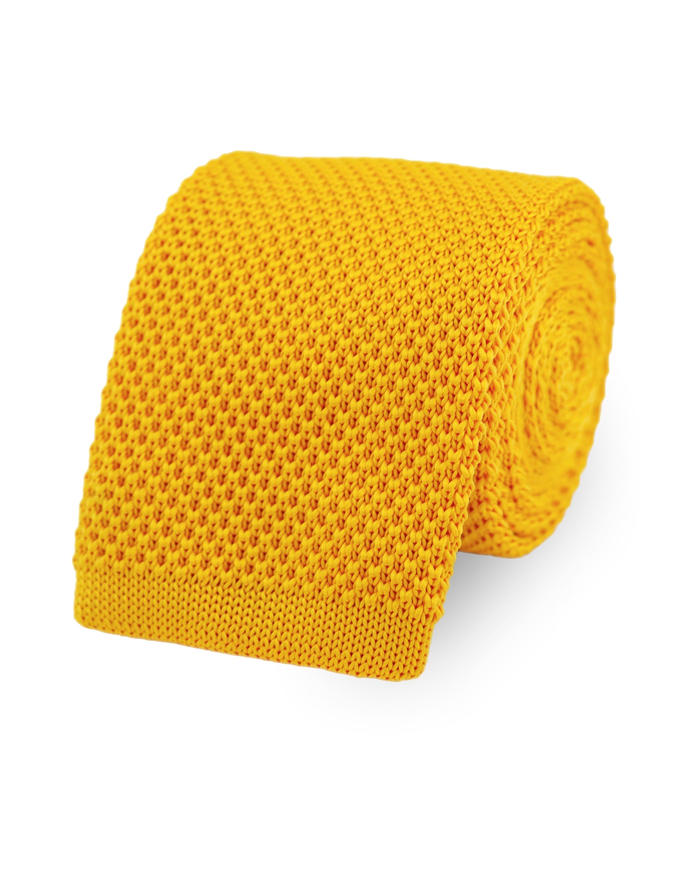 100% Polyester Diamond End Knitted Tie - Mustard Yellow