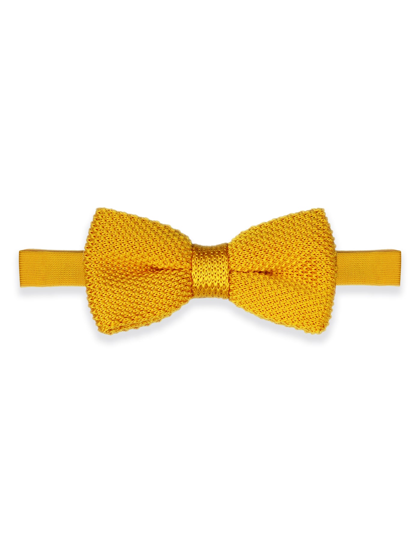 100% Polyester Diamond End Knitted Tie - Mustard Yellow