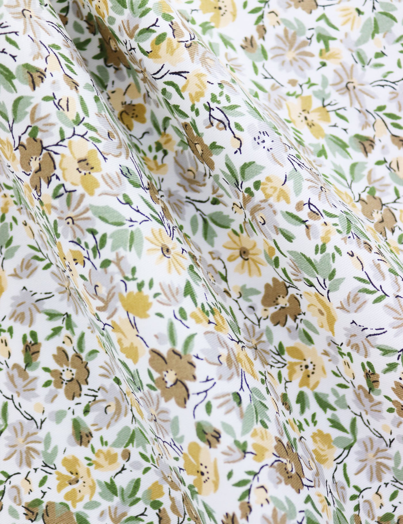 100% Cotton Floral Print Pocket Square - Yellow