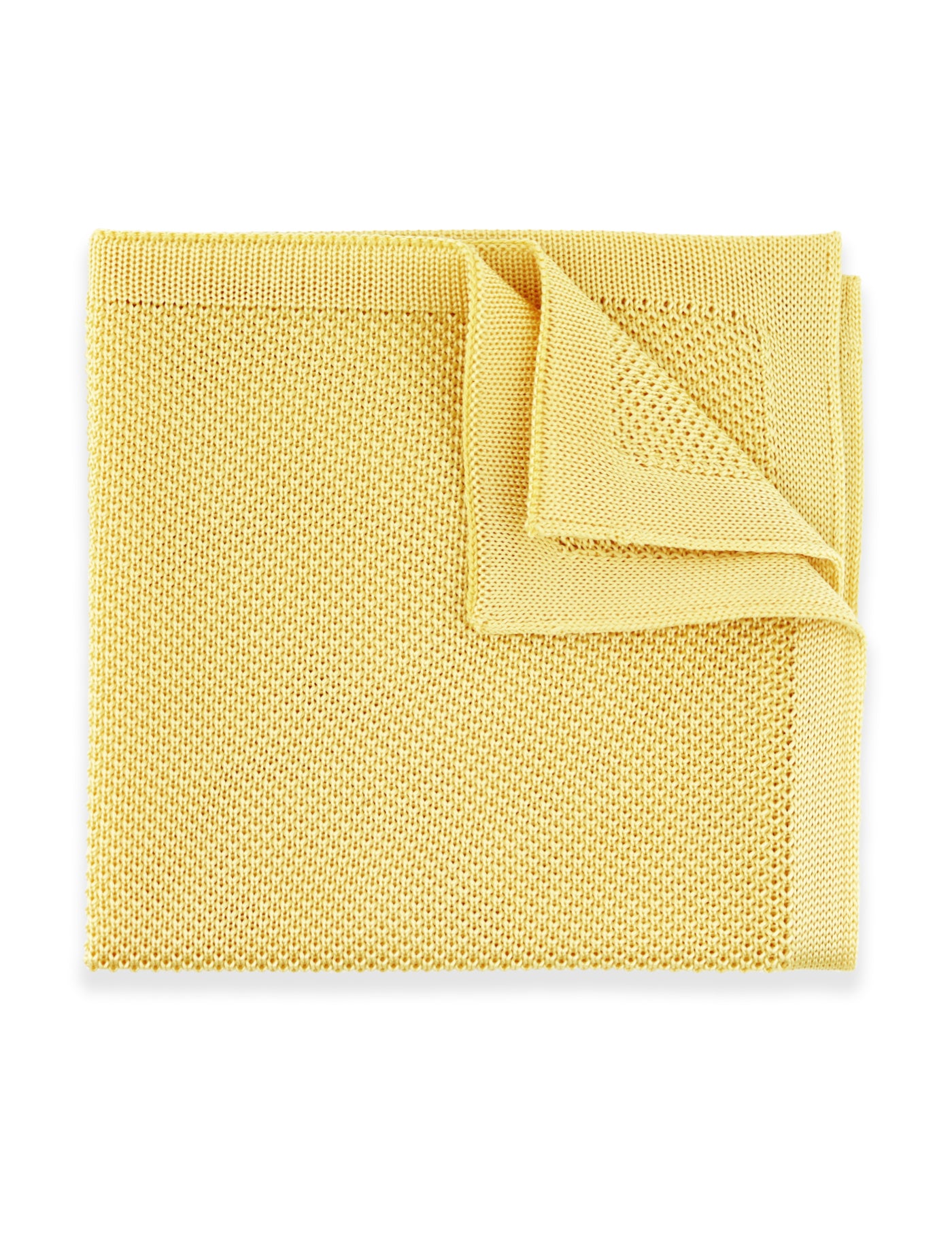 100% Polyester Square End Knitted Tie - Pastel Yellow