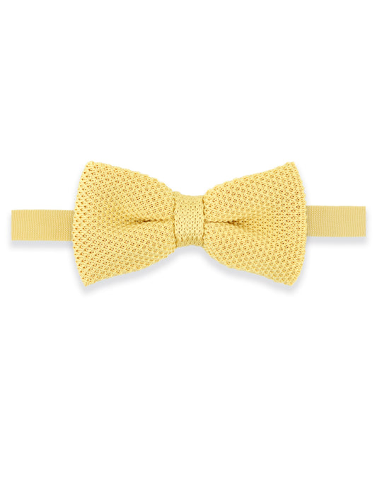 Children's Knitted Bow Tie - Pastel Yellow