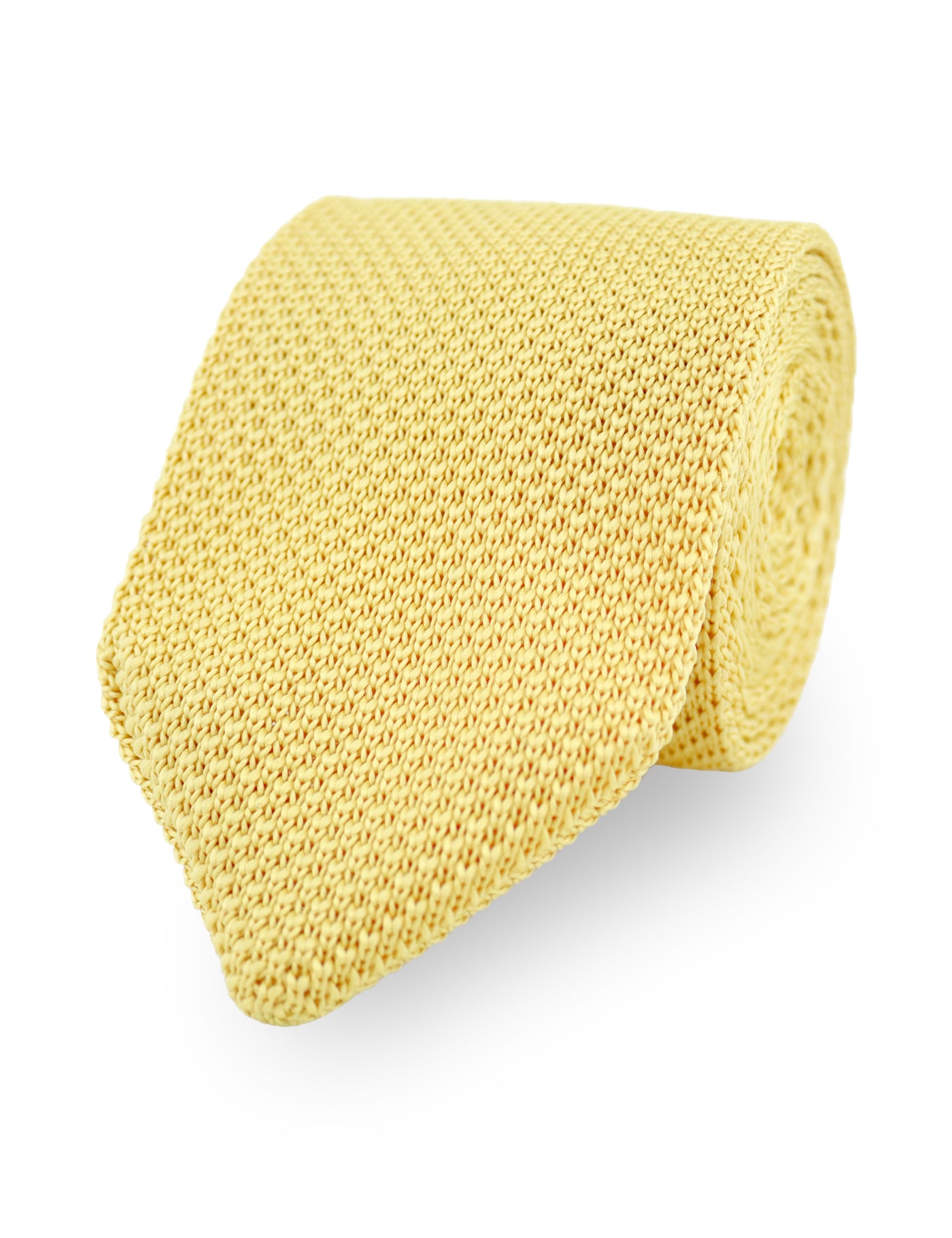 100% Polyester Knitted Bow Tie - Pastel Yellow