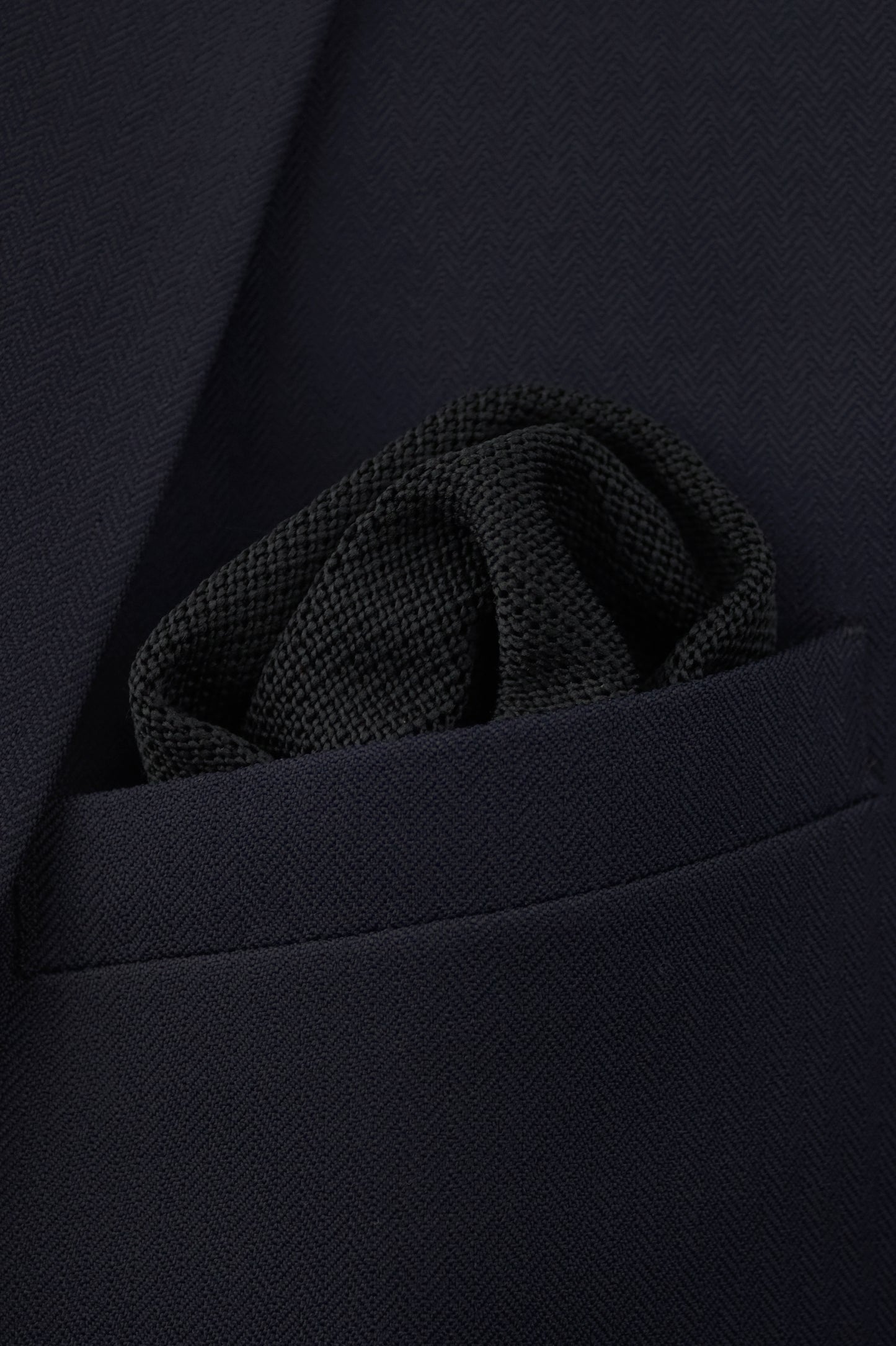 100% Polyester Knitted Pocket Square - Black