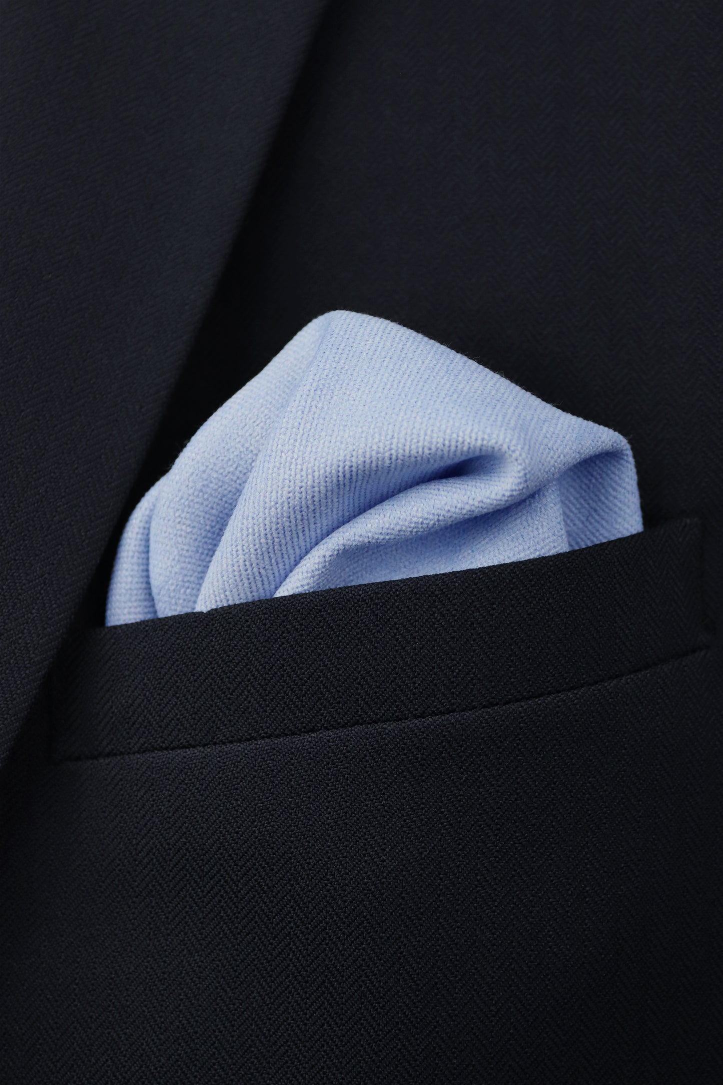 100% Brushed Cotton Pocket Square - Light Blue