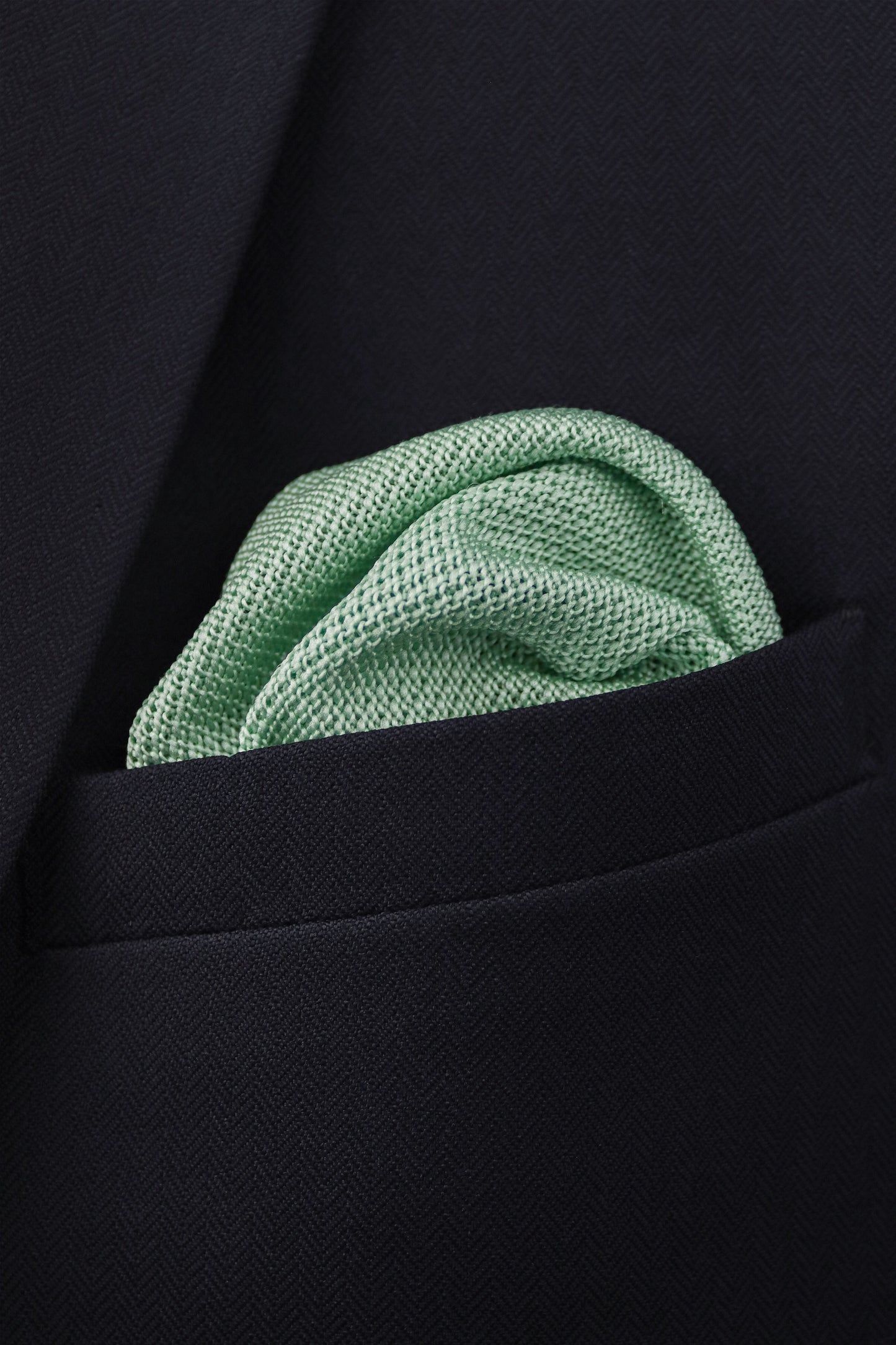 100% Polyester Knitted Pocket Square - Sage Green