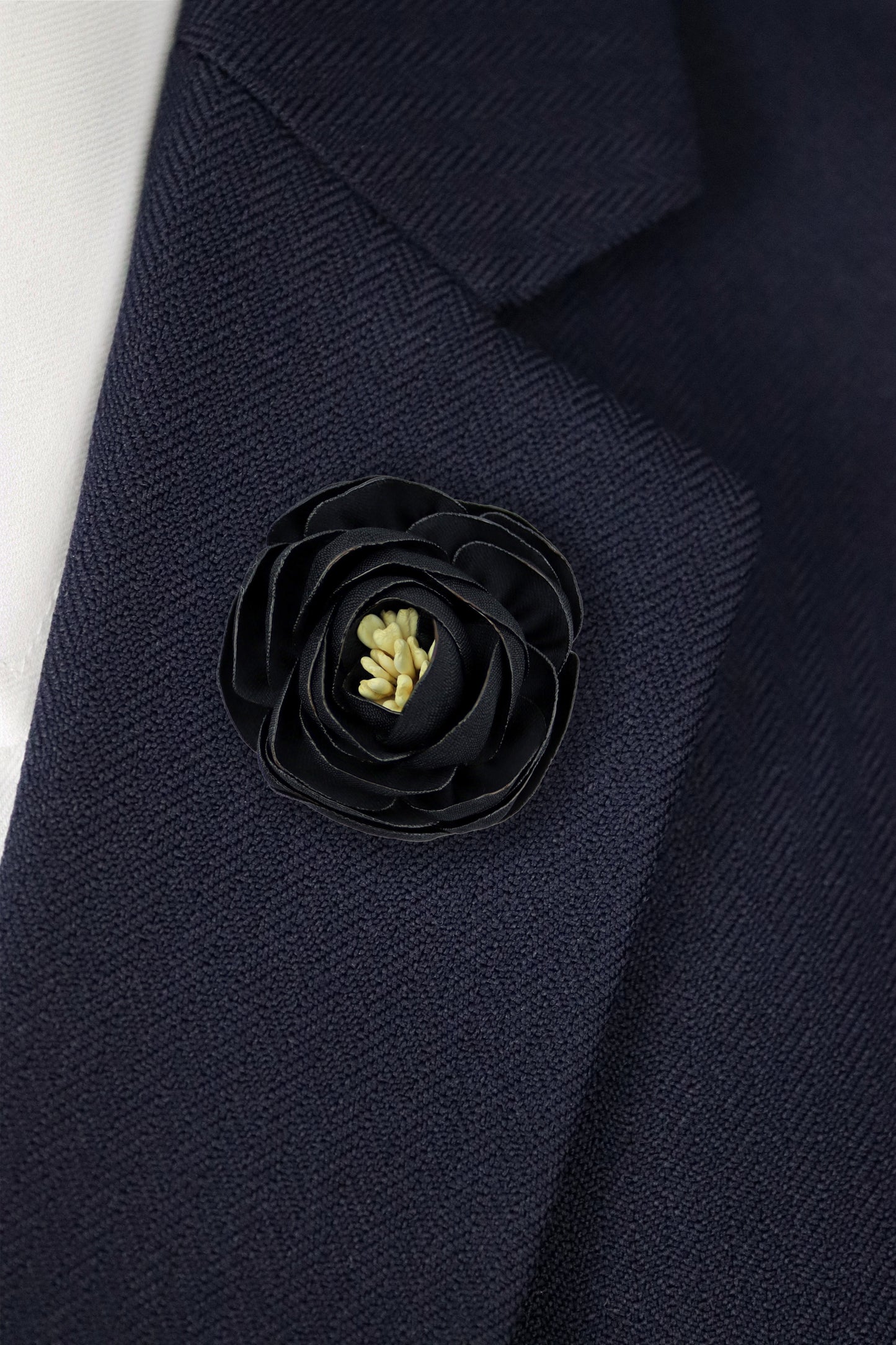 Flower Lapel Pin - Black