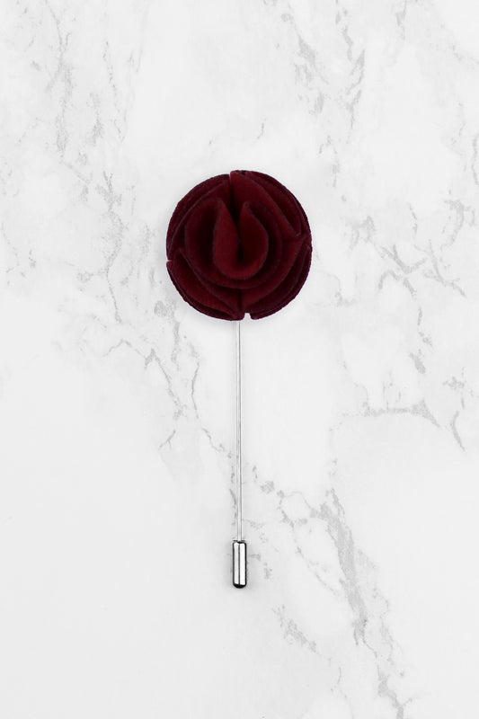 Lapel Flower - Burgundy Red