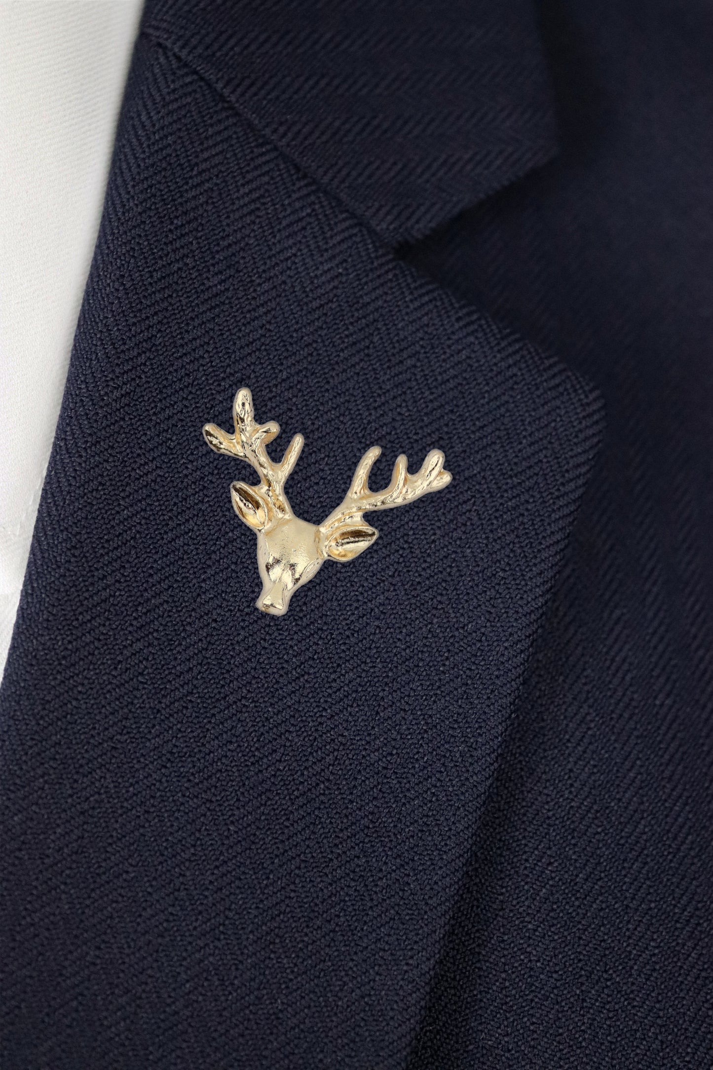 Stag Head Lapel Pin - Gold