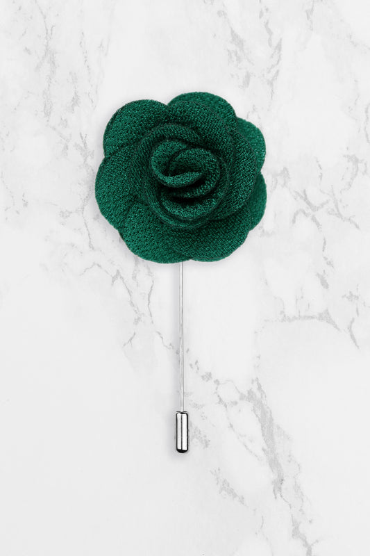 Rose Flower Lapel Pin - Green