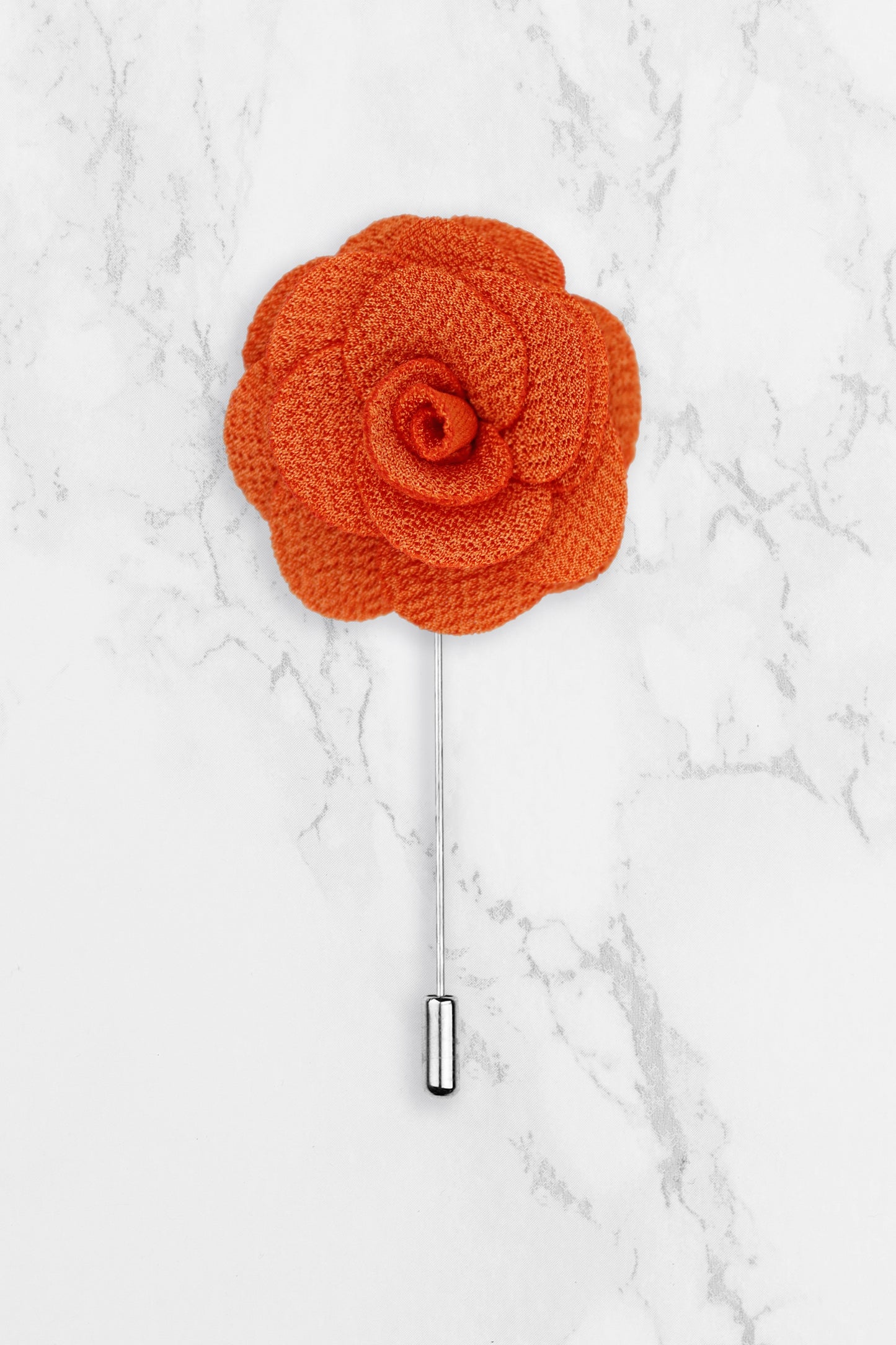 Rose Flower Lapel Pin - Orange