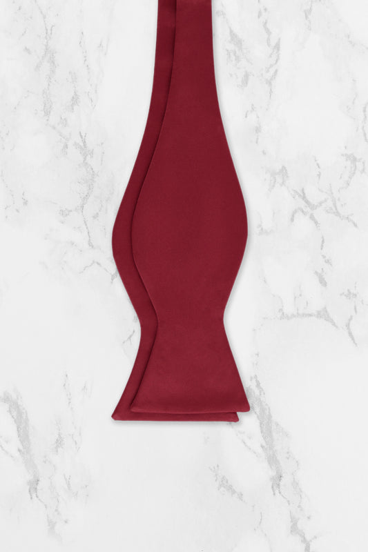 100% Polyester Self-Tie Bow Tie - Burgundy Red